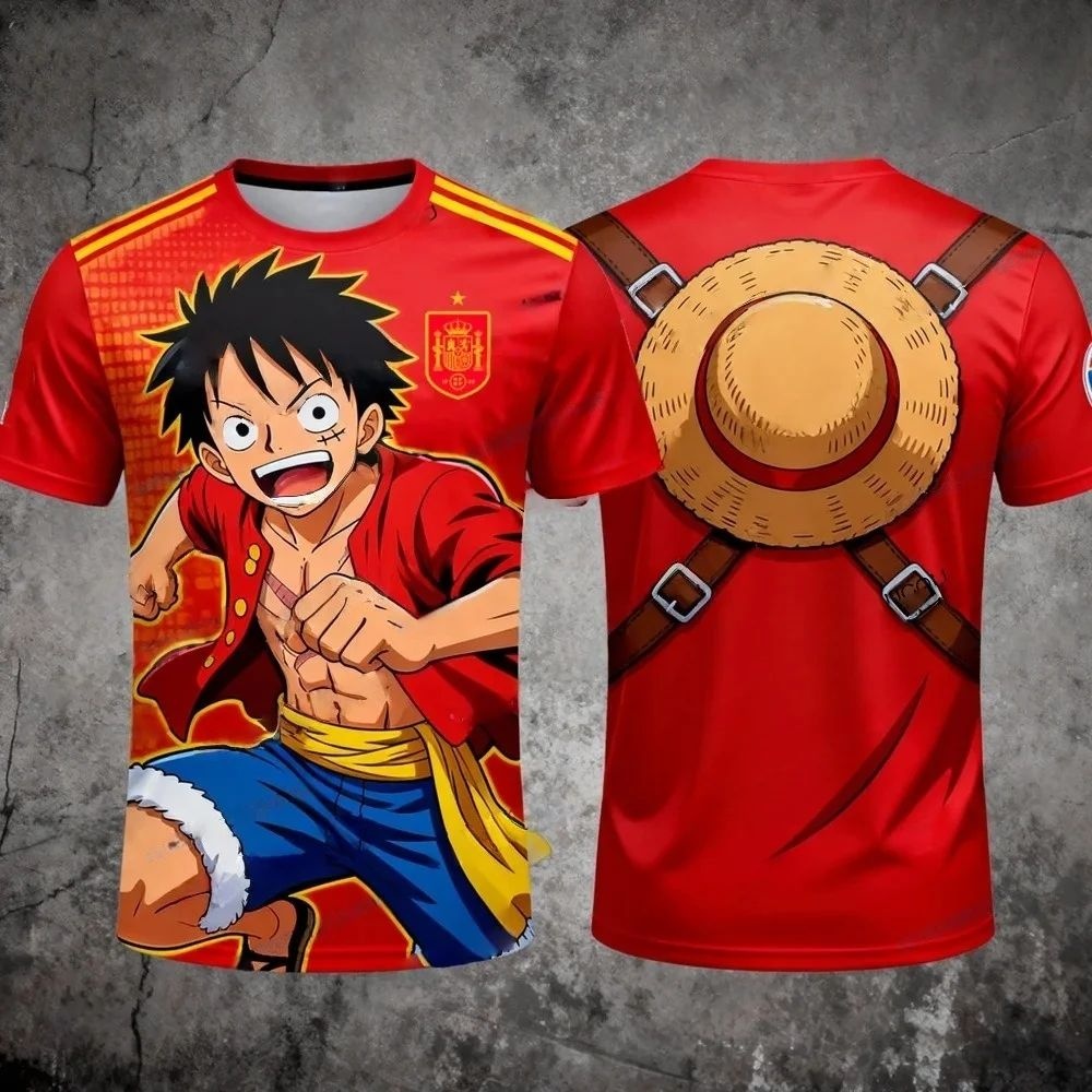 Street Fashion In Spain - One Piece Unisex İspanya Luffy Futbol