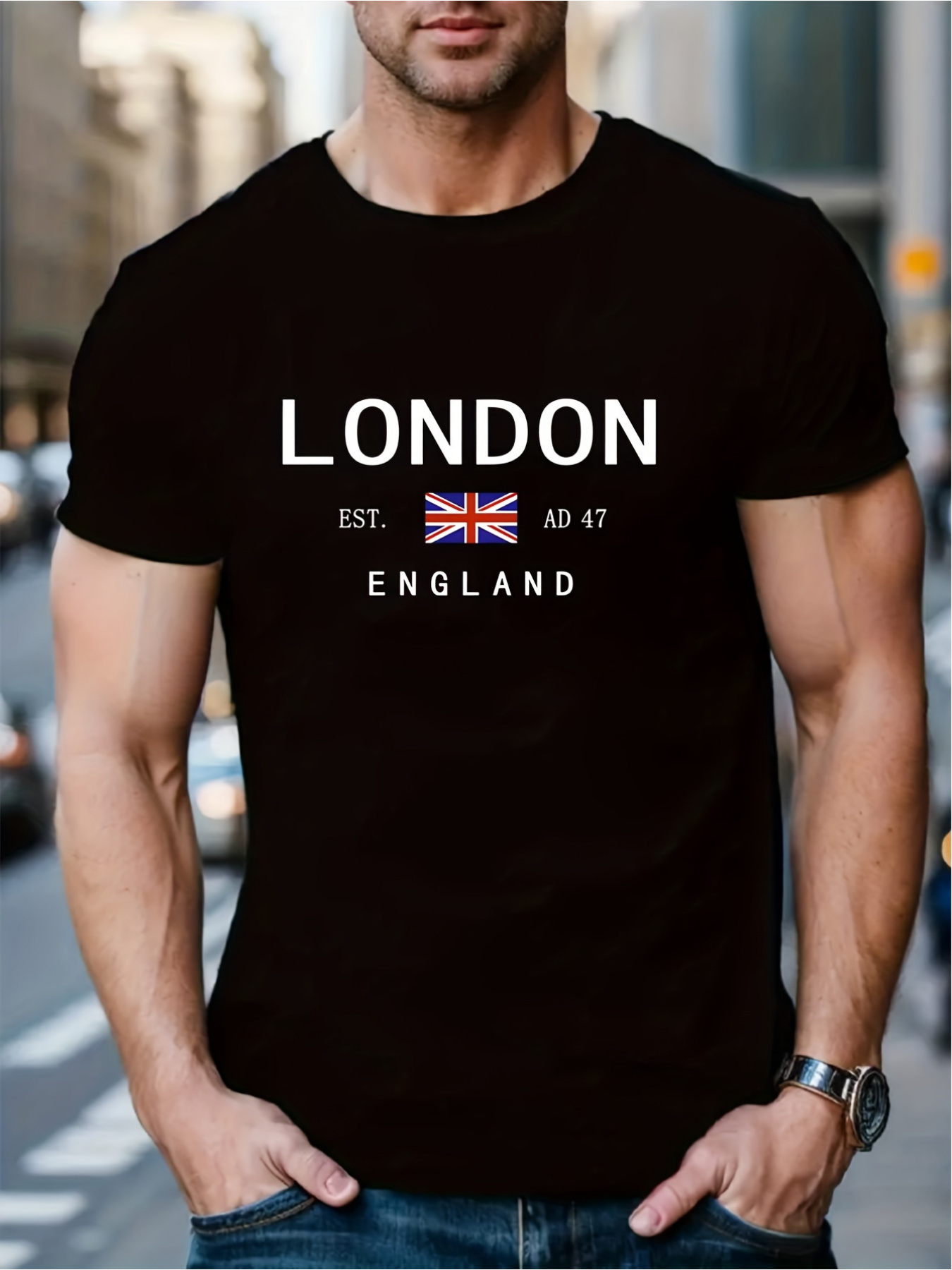 Street Fashion In London - Londra İNGİLTERE Baskı Erkek Kadın T-shirt