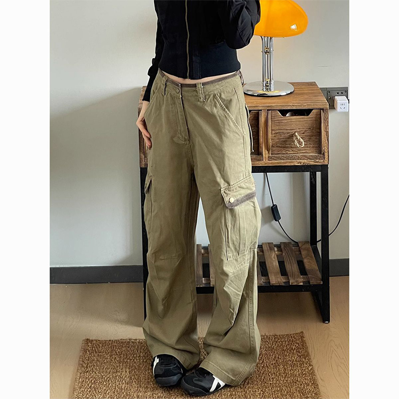 Japanese Street Fashion Female - Yeni Bol Paça Haki Kargo Pantolon