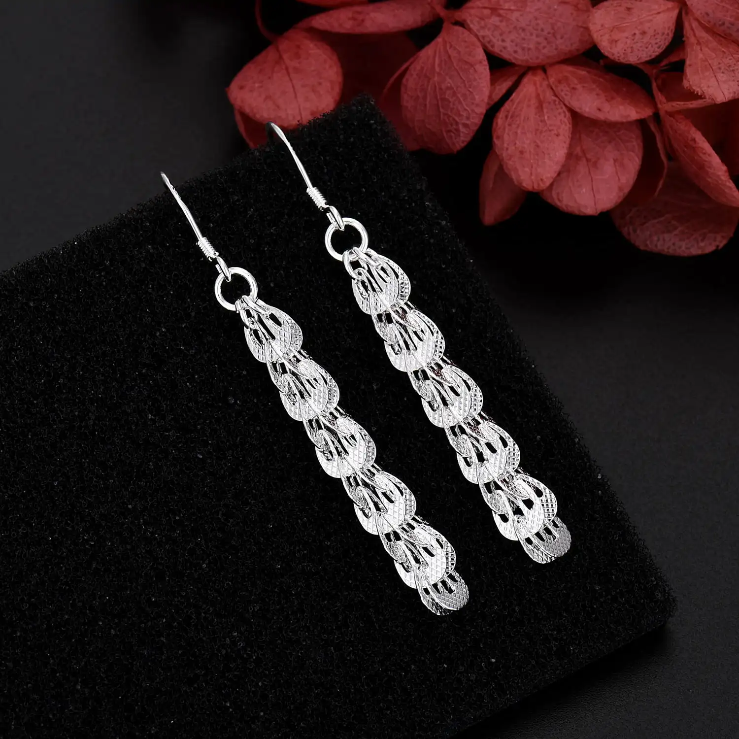 Street Fashion Earrings - Yeni ince 925 ayar gümüş zarif