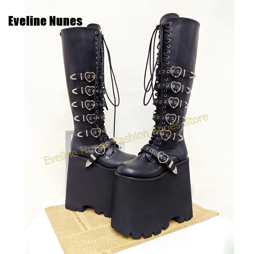 Street Fashion Punk - Y2K Gotik Lolita Uzun Platform Çizmeler