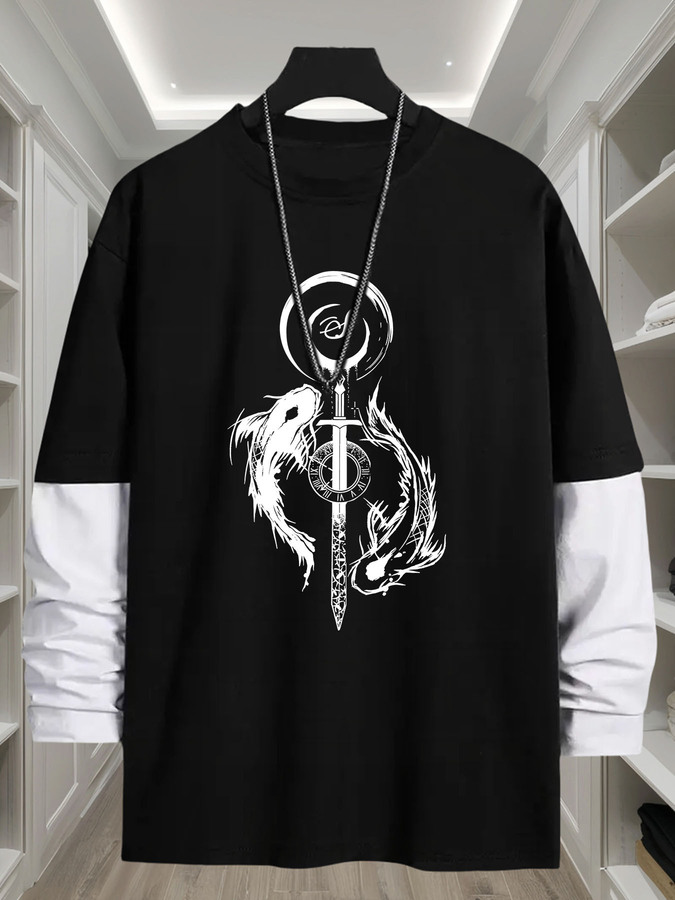 Italy Fashion Street - J1417 Yin-Yang Balık Baskılı 2'si 1