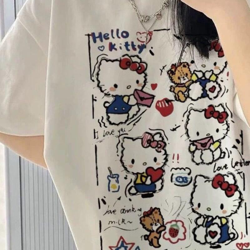 Street Fashion Us - Kısa Kollu Yazlık Hello Kitty Graffiti