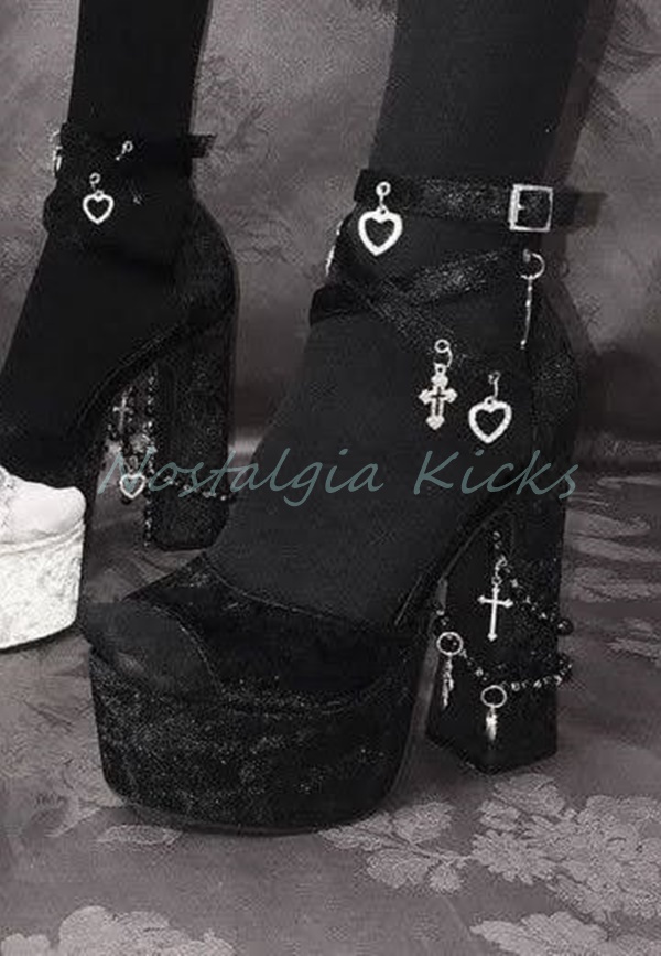 Gotik Siyah Kadife Platform Yü - Street Fashion Punk incelemesi ve fiyatı