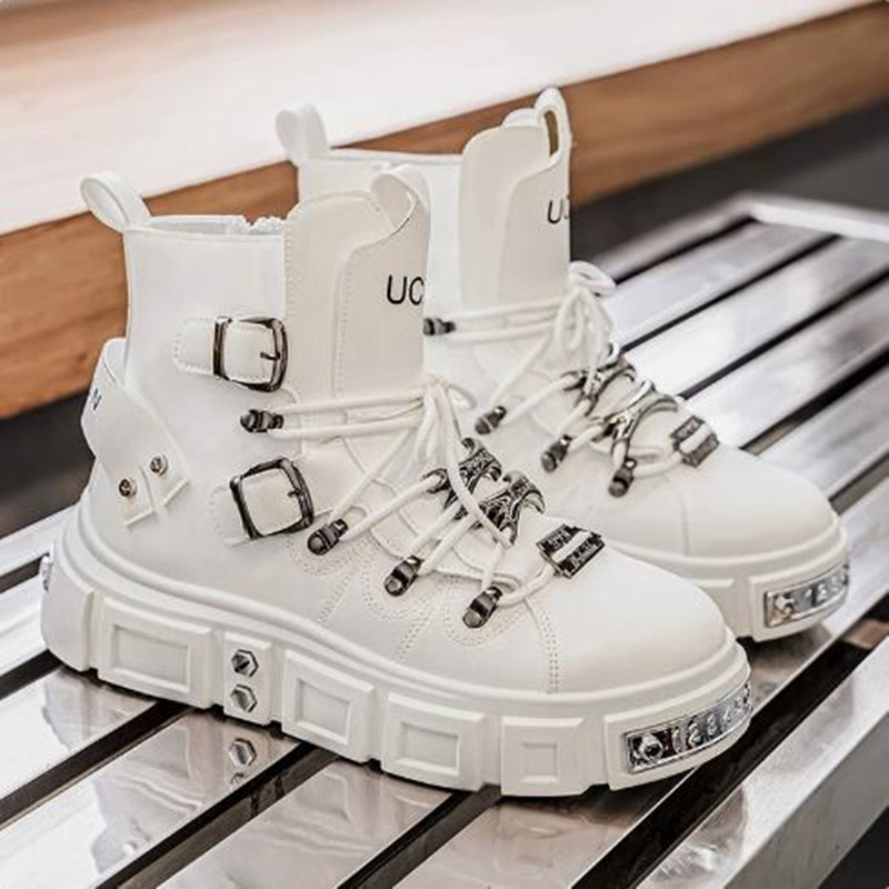 Lüks Perçinli Siyah Yüksek Bil - Street Fashion Punk incelemesi ve fiyatı