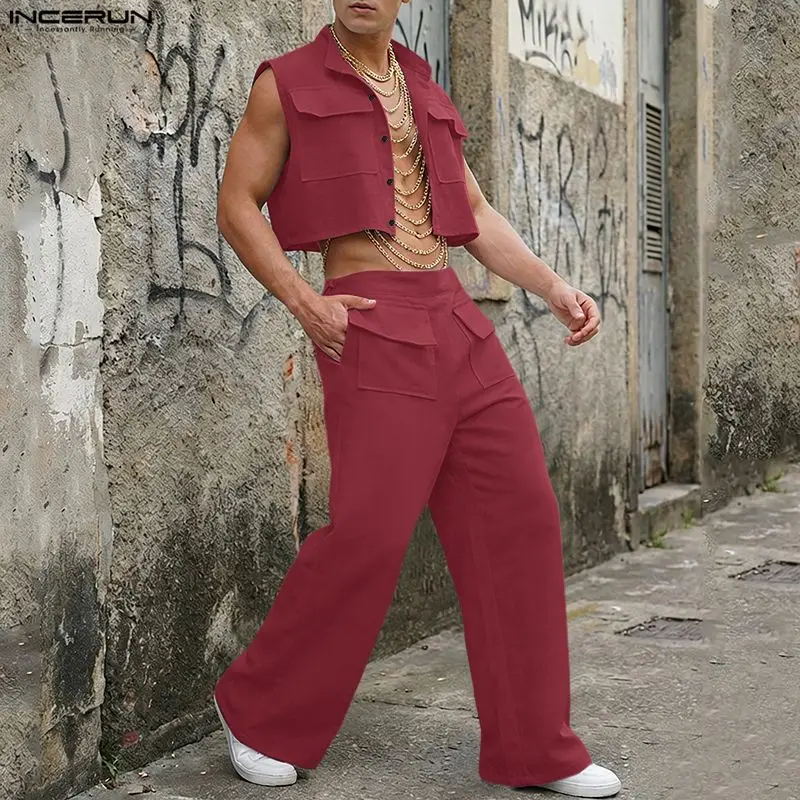 INCERUN Erkek Setleri Katı Kol - Street Fashion Us incelemesi ve fiyatı