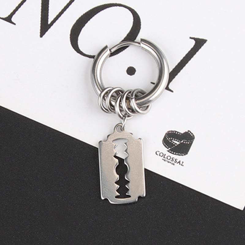 Moda paslanmaz çelik bıçak küp - Street Fashion Earrings incelemesi ve fiyatı