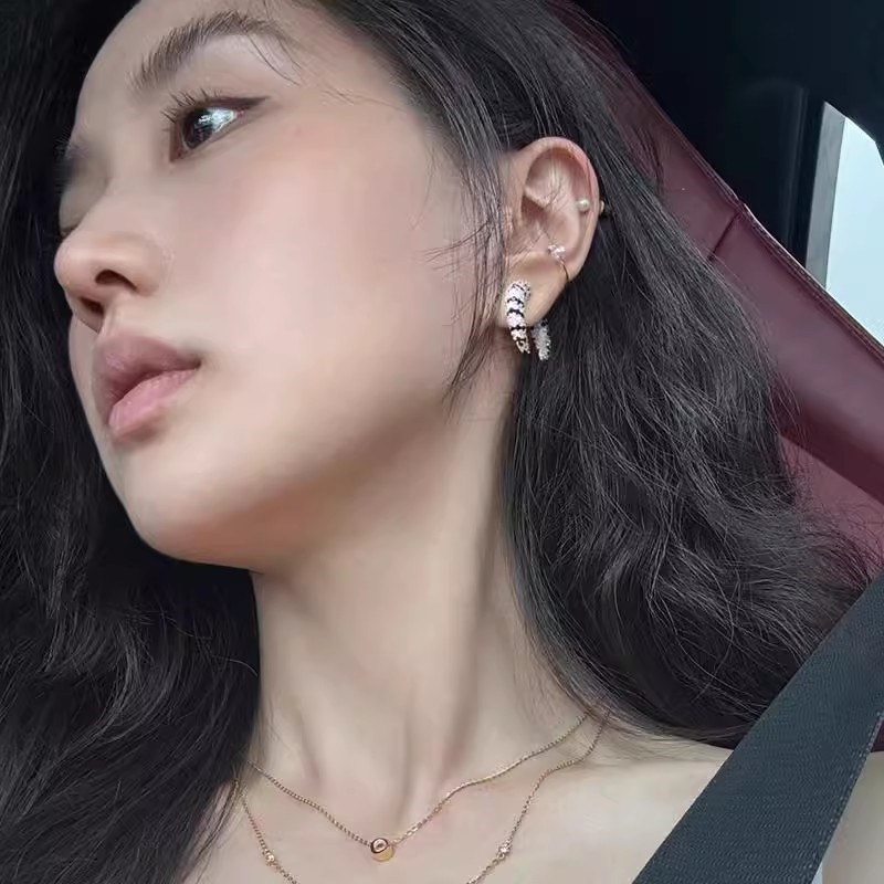 Vintage Ön Arka Zirkon Boynuz  - Street Fashion Earrings incelemesi ve fiyatı