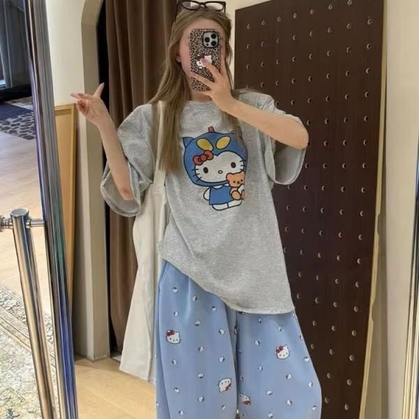 Kısa Kollu Hello Kitty Baskılı - Street Fashion Us incelemesi ve fiyatı