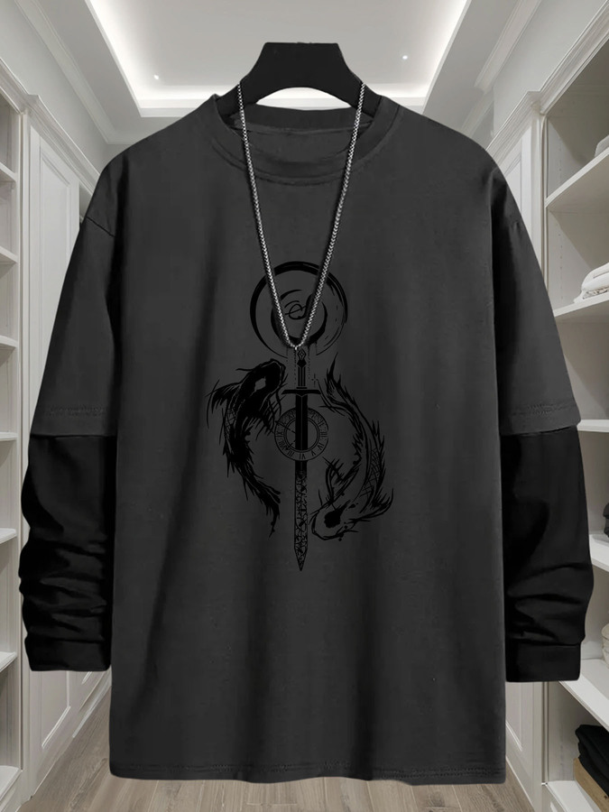 J1417 Yin-Yang Balık Baskılı 2 - Italy Fashion Street incelemesi ve fiyatı