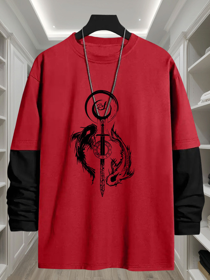 J1417 Yin-Yang Balık Baskılı 2 - Italy Fashion Street incelemesi ve fiyatı